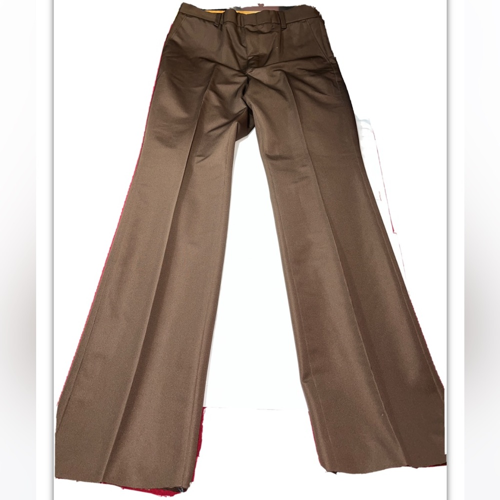 Vintage Dark BROWN Polyester pants old man RIVERSIDE straight leg high rise, 36